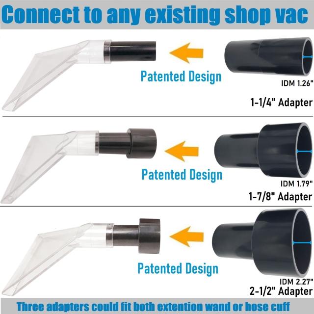 Fits All Brand's Shop Vac Extractor Attachment  7-1/2" Width Clear Head for Upholstery/Carpet Cleaning