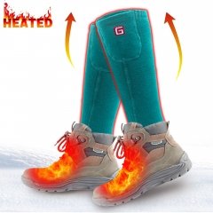2.4v Electric Heated Socks Rechargeable Battery Operated Pink Women Sox Thermal Foot Warmers Hunting Climbing Skiing ONE SIZE White&Green