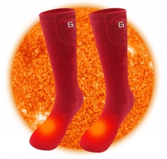2.4V Color Thermal Electric Heated Cotton Socks for Men&Women Foot Warmers Climbing Hiking Skiing Away from Cold Christmas Gift ONE SIZE Red