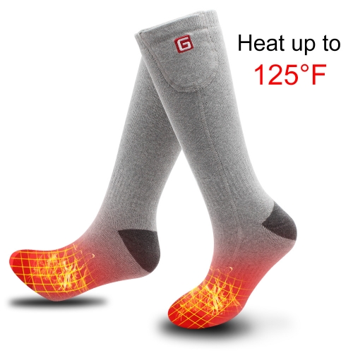 Rabbitroom 3.7V Electric Rechargeable Battery Heated Socks Warm Winter FootWarmer for Indoor & Outdoor Activities Camping Hiking Cycling Skiing