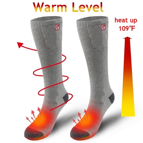 Rabbitroom Heated Socks Electric Battery Powered Thermal Insulated Socks for Men&Women Winter Warm Cotton Crew Socks