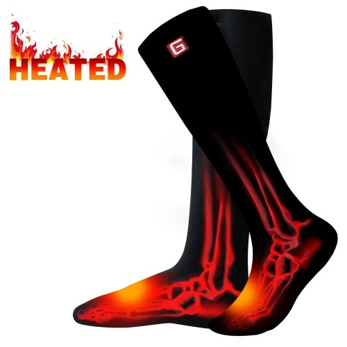 Rabbitroom Heated Socks with Rechargeable Li-ion Batteries, Electric Thermal Insulated Socks for Arthritis, Winter Thick Heating Foot Warmer, Unisex &