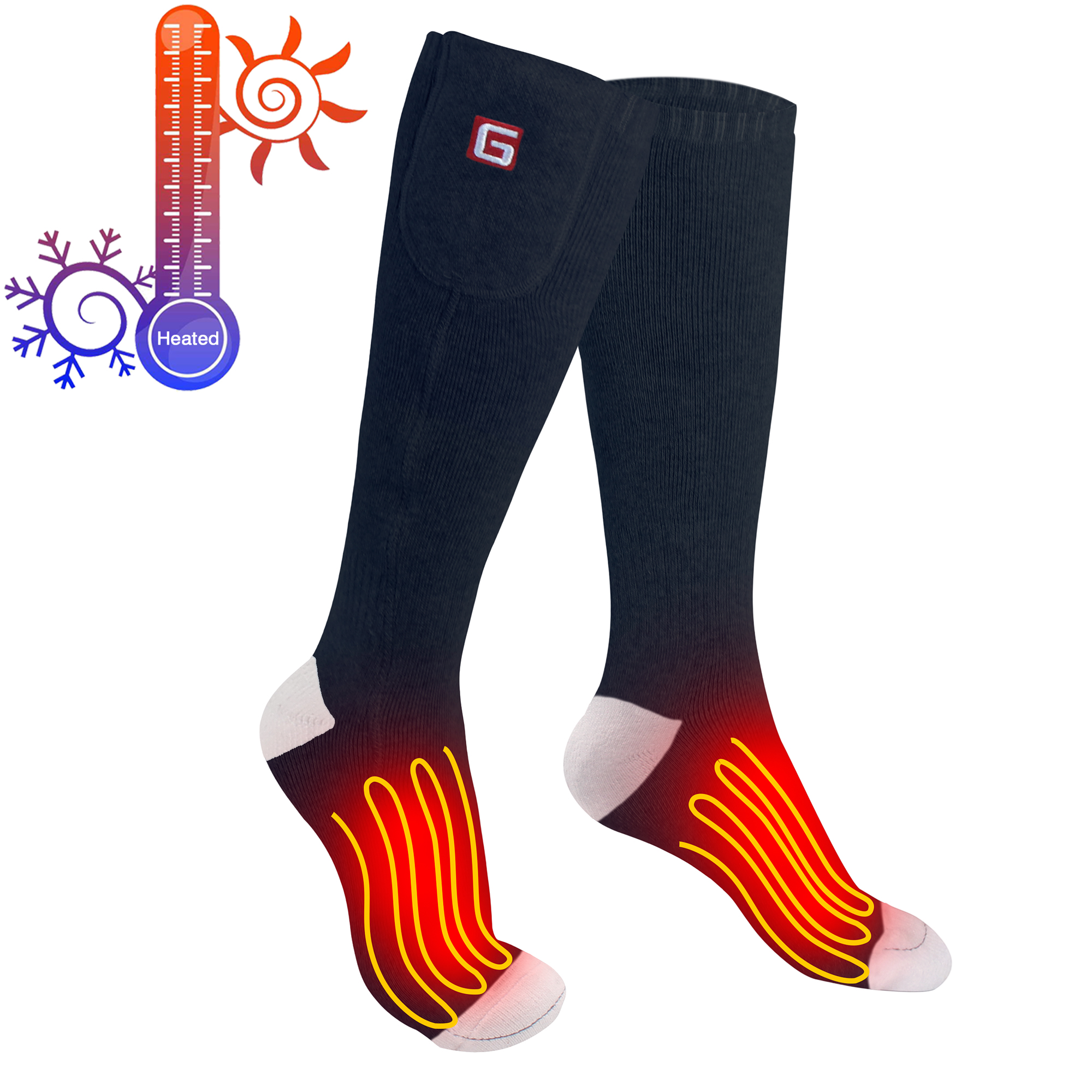 Winter Warmer Electric Heated Socks Rechargeable Battery Feet Foot Thermal P2M7 