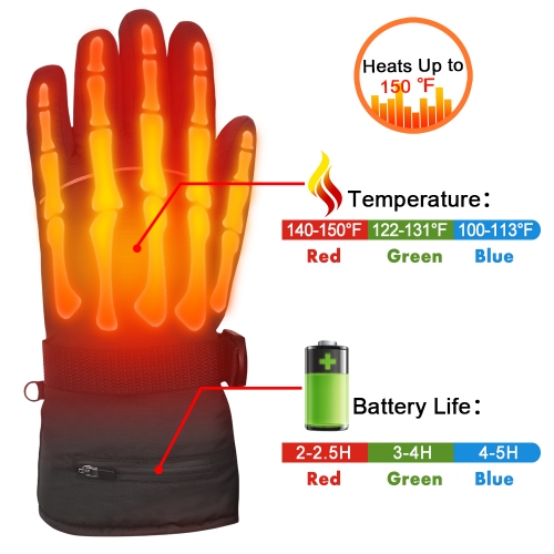 7.4V Heated Gloves Rechargeable Electric Battery Heating Gloves Kit Sports Outdoor Recreation Novelty Climbing Hiking Camping Handwarmer