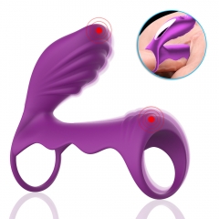 Anel peniano vibratório Atraso Anel Peniano Ejaculação Clitóris G spot Stimulator Vibrador Anal Vibrador Brinquedos Sexuais para Homens Mulher