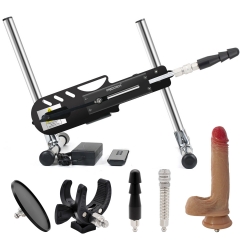 FREDORCH Sex Machine,Wired & Wireless Control Turbo Gear Power Love Machine with Dildo Spring extension tube Suction cup 5 Accessories for Women FR2