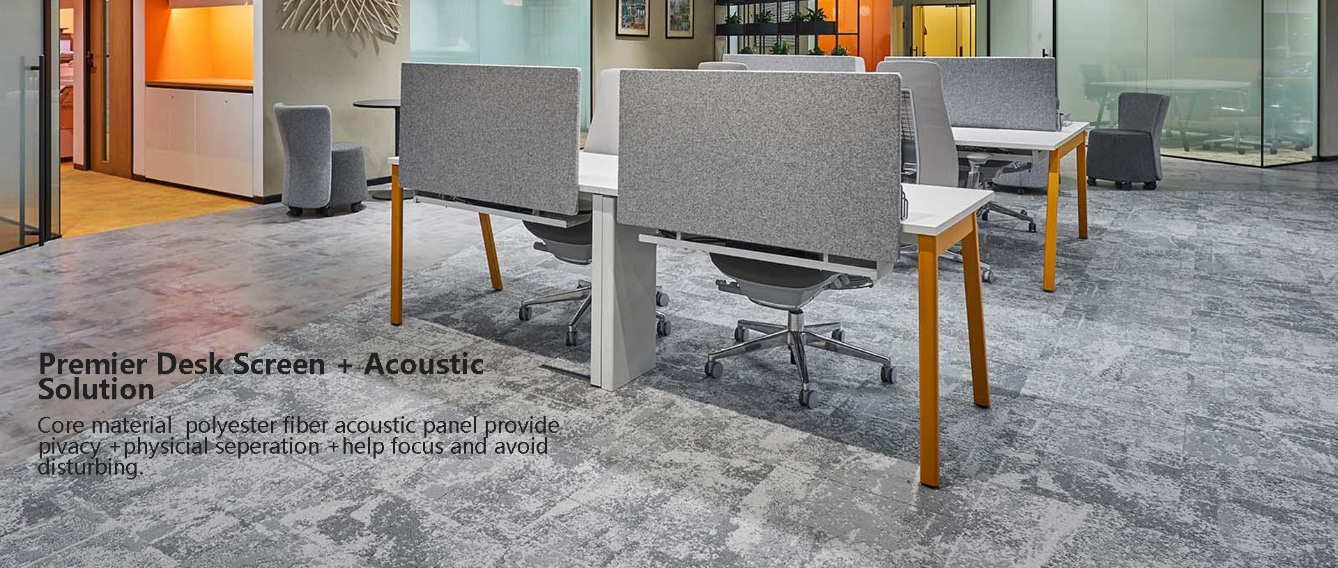 Acoustic desk screen-core materials polyester fiber acoustic panels