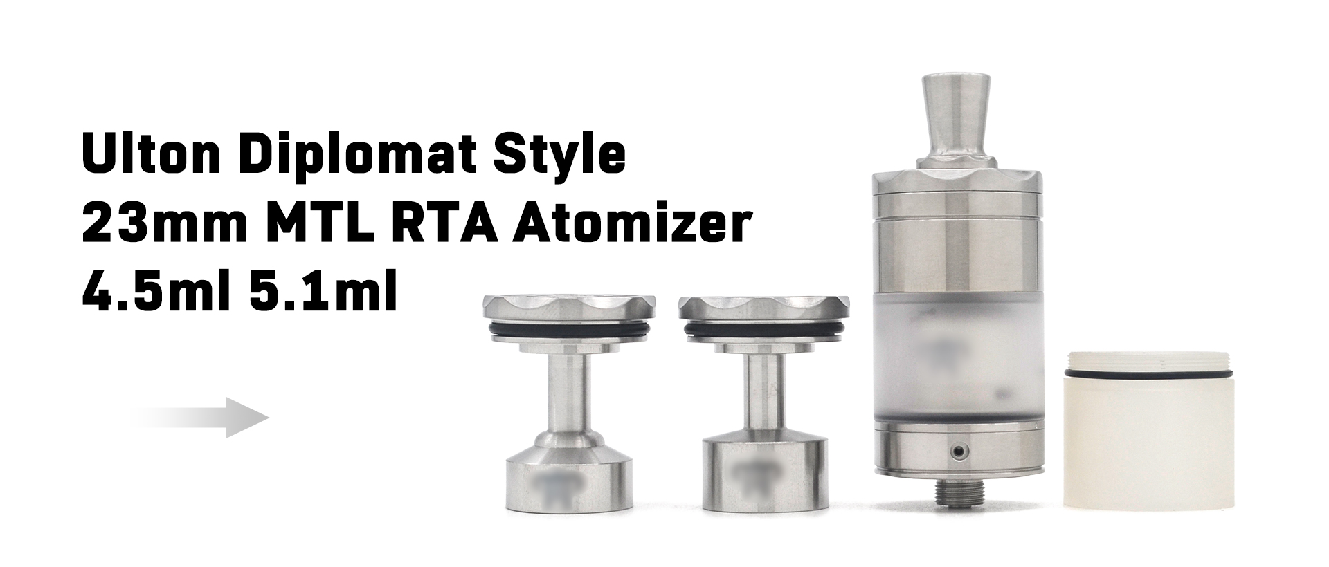 Ulton Diplomat Style 23mm MTL RTA Rebuildable Tank Atomizer