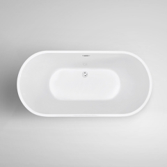 Aifol 5.5 Feet Freestanding Bathtub Acrylic Soaking SPA Tub – Modern Bathtubs with Contemporary Design, White