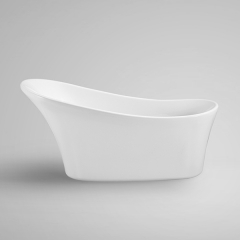 Aifol 63" Free Standing Bathtub Tulip Acrylic Soaking SPA Tub, Modern Bath Tub Right Drain Included, White