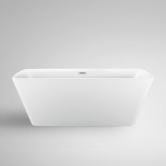 Aifol 67" Inches Luxury Freestanding Bathtub Acrylic Soaking SPA Tub – Modern Stand Alone Bathtub with Contemporary Design, White