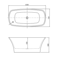 Aifol 59'' Luxury Freestanding Bath tub Acrylic Soaking SPA Tub – Modern Bathtubs with Contemporary Design, 53 Gallon Bathtub, White