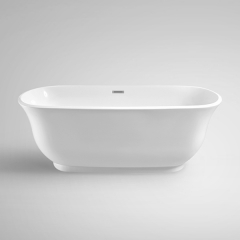 Aifol 67" Inches Vintage Acrylic Free standing Bathtub Soaking Tub, Modern Bathtubs, White