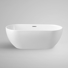 Aifol 66" Modern Freestanding Bathtub Acrylic Soaking SPA Tub with Contemporary Design, 1680×750, White