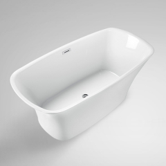 Aifol 59'' Luxury Freestanding Bath tub Acrylic Soaking SPA Tub – Modern Bathtubs with Contemporary Design, 53 Gallon Bathtub, White