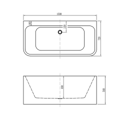 Aifol 71 Inch Modern Acrylic Soaking Deep Square Cheap Bathtub