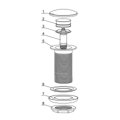 Aifol Push and Seal Pop-up Drain Assembly for Bathroom Sink without Overflow