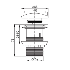 Aifol Push and Seal Pop-up Drain Assembly for Bathroom Sink, Polished Chrome