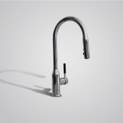 Modern Commercial Brass Single Handle Pull Out Kitchen Sink Faucet, Kitchen Faucets with Pull Down Sprayer