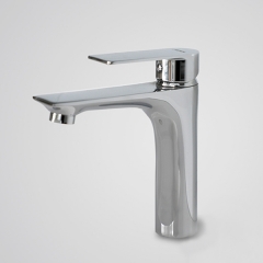 Aifol Chrome Bathroom Sink Faucet Single Handle Bar Sink Mixer Tap Lavatory Faucet Silver Deck Mount Hot and Cold Water