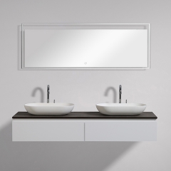 Aifol Matte White Wall Hung Deep 60" Bathroom Vanity Cabinet