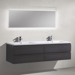 Aifol Popular 84-inch Melamine Double Sink Wall Moistureproof Bath Cabinet
