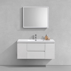 Aifol  Classic Wall Mount White Bathroom Single Sink Home/Hotel 60" Cabinet Vanity Set