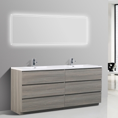 Aifol 84-Inch Modern Hotel Single Sink Basin Floorstanding Bath Vanity