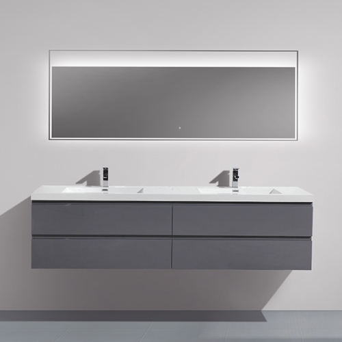 Aifol Modern 84-inch Wall Mounted Double Sink Storage Hotel Bathroom Vanity Cabinet