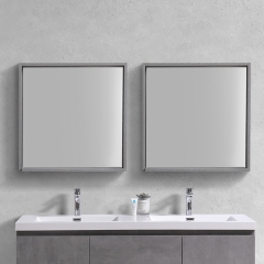 Aifol 28 Inch Square Bathrooms Wall Makeup Framed Mirror
