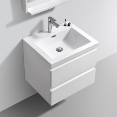 Aifol 24 Inch Elegent Wall Mount Hotel Wash Basin White Vanity