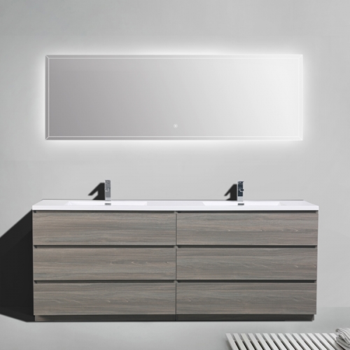 Aifol 84-Inch Modern Hotel Single Sink Basin Floorstanding Bath Vanity