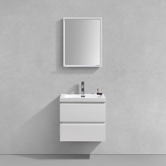 Aifol 24 Inch Elegent Wall Mount Hotel Wash Basin White Vanity