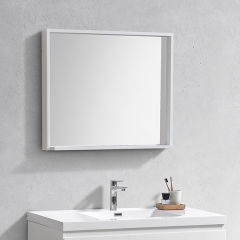 Aifol 33 Inch Modern Bathroom Wall Decorative Framed Mirror