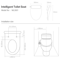 Aifol intelligent smart toilet seat Bathroom Heated Water saving model