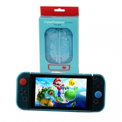 Switch Crystal Protective Case With 4 Caps/Transparent Blue