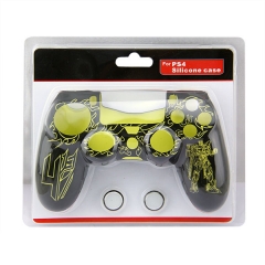 Silicone Skin Case for PS4 Controller With packaging/ Yellow+Black