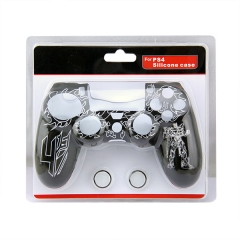 Silicone Skin Case for PS4 Controller/White+Black