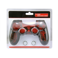 Silicone Skin Case for PS4 Controller With packaging/ Red+Black