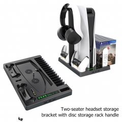 Multi-Functional Cooling Stand Dual Charging Interface Dock for PS5 Storage Bracket