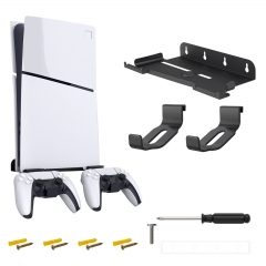 PS5 Slim Wall Mount  with 2 Controller Hooks