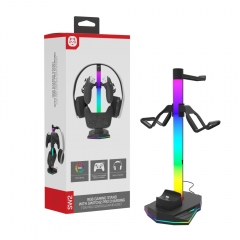 RGB Light Game Controller Storage Stand with Switch 2 Pro controller Charging station