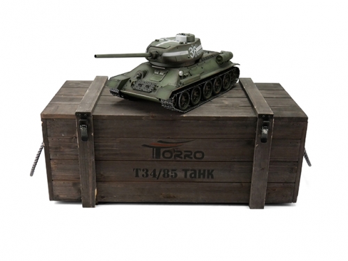 1:16 Torro Russia T34/85 RC Tank 2.4GHz Airsoft Metal Edition PRO Green