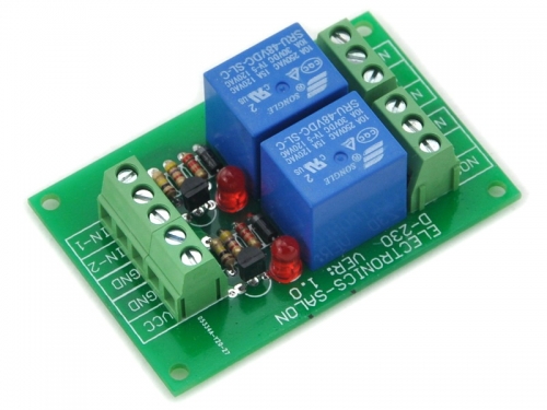 ELECTRONICS-SALON Two SPDT Power Relay Module, DC 48V Coil, 10A 250VAC/30VDC, Board.