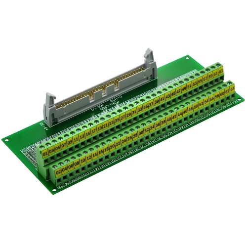 CZH-LABS IDC-64 Male Header Connector Breakout Board Module, IDC Pitch 0.1", Terminal Block Pitch 0.2"