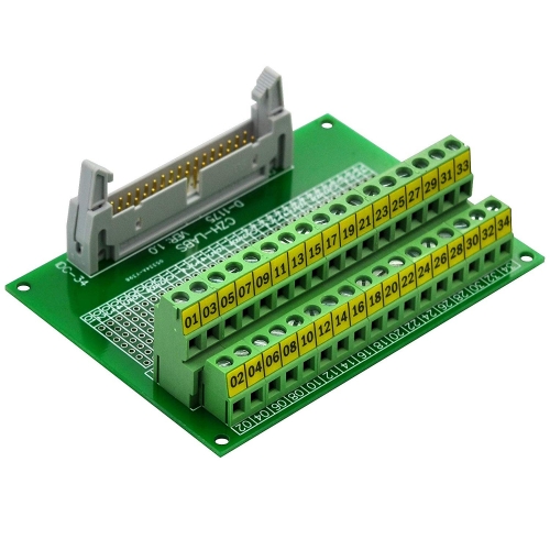 CZH-LABS IDC-34 Male Header Connector Breakout Board Module, IDC Pitch 0.1", Terminal Block Pitch 0.2"