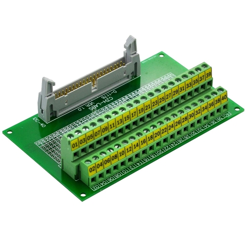 CZH-LABS IDC-40 Male Header Connector Breakout Board Module, IDC Pitch 0.1", Terminal Block Pitch 0.2"