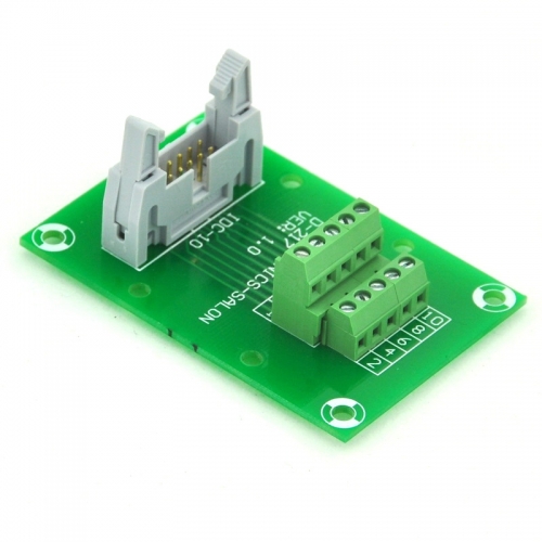 ELECTRONICS-SALON IDC10 2x5 Pins 0.1" Male Header Breakout Board, Terminal Block, Connector.