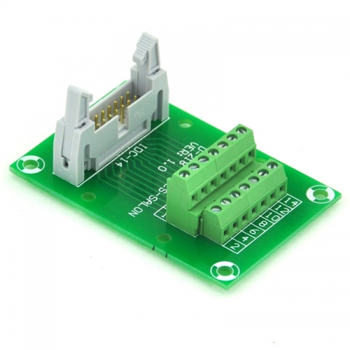 ELECTRONICS-SALON IDC14 2x7 Pins 0.1" Male Header Breakout Board, Terminal Block, Connector.