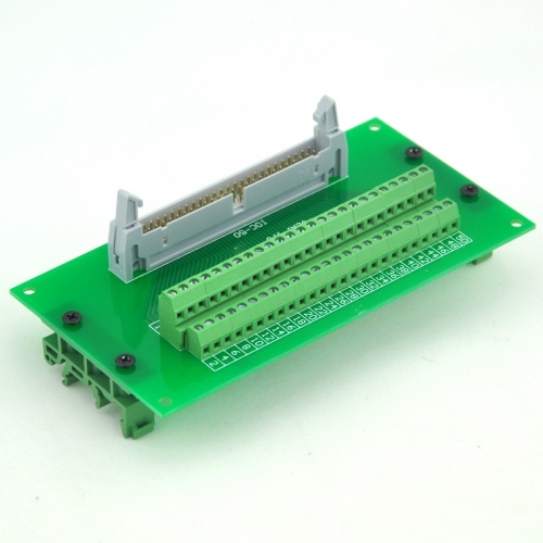 ELECTRONICS-SALON IDC50 Header Interface Module with Simple DIN Rail Mounting feet.